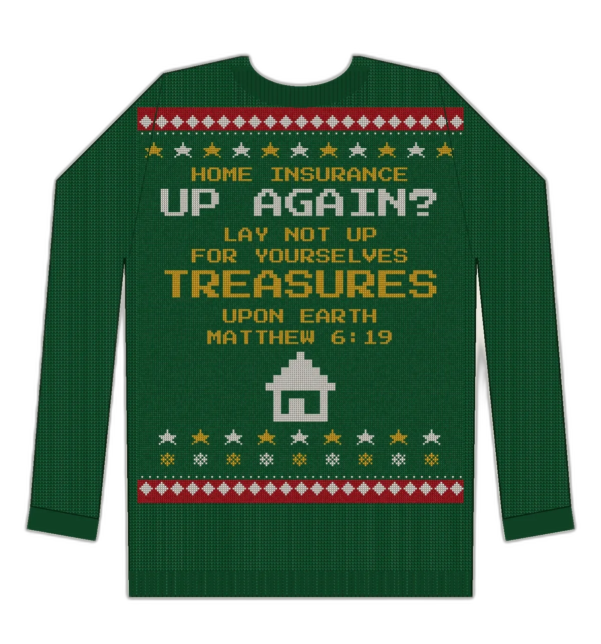 Treasures Upon Earth ugly Christmas sweater mockup